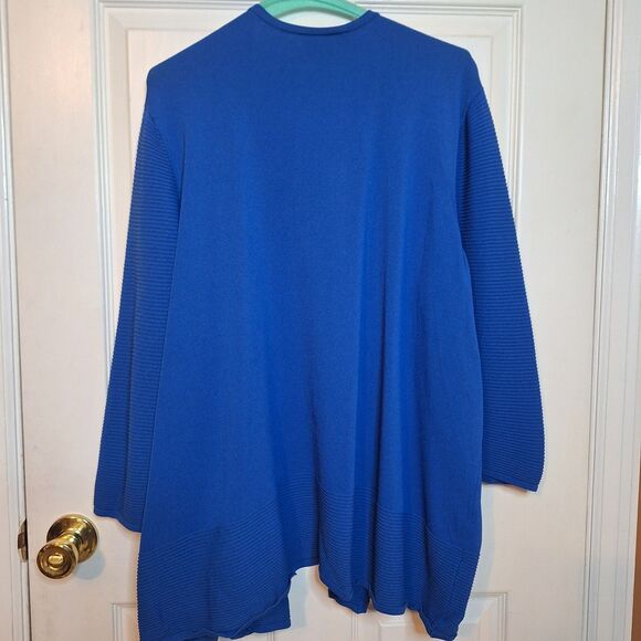 Lane Bryant Cobalt Blue 3/4 Sleeve Cardigan Sweater Stretch Office Size 26/28 - Picture 2 of 9